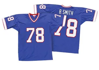 Bruce Smith Buffalo Bills Men's Authentic 35th Anniversary Patch Throwback Mitchell and Ness Jersey - Royal Bl