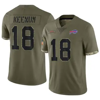 Case Keenum Buffalo Bills Youth Limited 2022 Salute To Service Nike Jersey - Olive