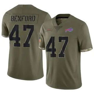 Christian Benford Buffalo Bills Men's Limited 2022 Salute To Service Nike Jersey - Olive