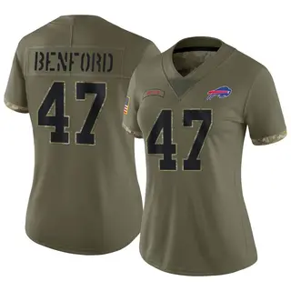 Christian Benford Buffalo Bills Women's Limited 2022 Salute To Service Nike Jersey - Olive