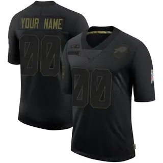 Custom Buffalo Bills Men's Limited Custom 2020 Salute To Service Nike Jersey - Black