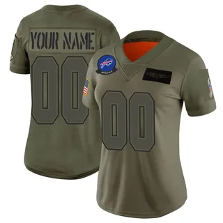 Custom Buffalo Bills Women's Limited Custom 2019 Salute to Service Nike Jersey - Camo