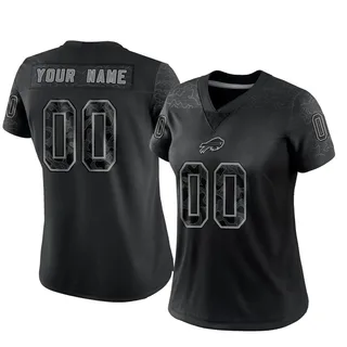 Custom Buffalo Bills Women's Limited Custom Reflective Nike Jersey - Black