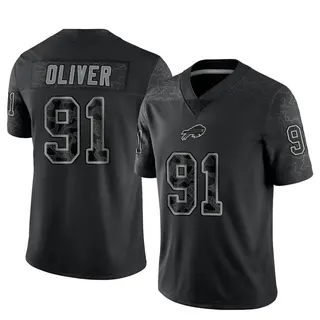 Ed Oliver Buffalo Bills Men's Limited Reflective Nike Jersey - Black