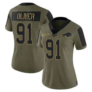 Ed Oliver Buffalo Bills Women's Limited 2021 Salute To Service Nike Jersey - Olive