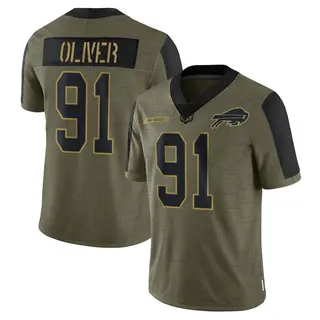 Ed Oliver Buffalo Bills Youth Limited 2021 Salute To Service Nike Jersey - Olive
