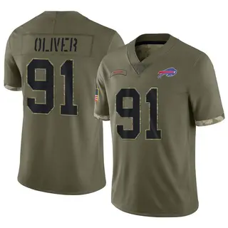Ed Oliver Buffalo Bills Youth Limited 2022 Salute To Service Nike Jersey - Olive