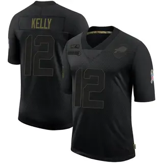 Jim Kelly Buffalo Bills Men's Limited 2020 Salute To Service Nike Jersey - Black