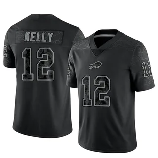Jim Kelly Buffalo Bills Men's Limited Reflective Nike Jersey - Black