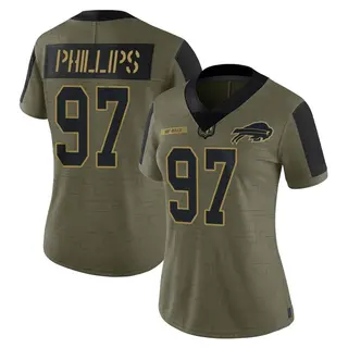 Jordan Phillips Buffalo Bills Women's Limited 2021 Salute To Service Nike Jersey - Olive
