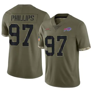 Jordan Phillips Buffalo Bills Youth Limited 2022 Salute To Service Nike Jersey - Olive