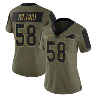 Matt Milano Buffalo Bills Women's Limited 2021 Salute To Service Nike Jersey - Olive