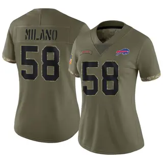 Matt Milano Buffalo Bills Women's Limited 2022 Salute To Service Nike Jersey - Olive