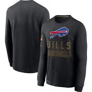 Men's Buffalo Bills Black 2020 Salute to Service Sideline Performance Long Sleeve T-Shirt