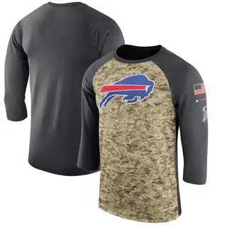 Men's Buffalo Bills Camo/Anthracite Salute to Service Sideline Legend Performance Three-Quarter Sleeve T-Shirt
