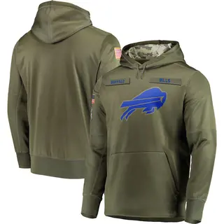 Men's Buffalo Bills Olive 2018 Salute to Service Sideline Therma Performance Pullover Hoodie