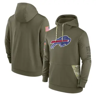 Men's Buffalo Bills Olive 2022 Salute to Service Therma Performance Pullover Hoodie