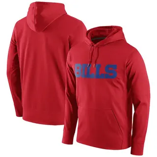 Men's Buffalo Bills Red Circuit Wordmark Essential Performance Pullover Hoodie