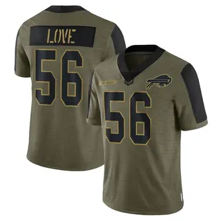 Mike Love Buffalo Bills Men's Limited 2021 Salute To Service Nike Jersey - Olive