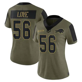 Mike Love Buffalo Bills Women's Limited 2021 Salute To Service Nike Jersey - Olive