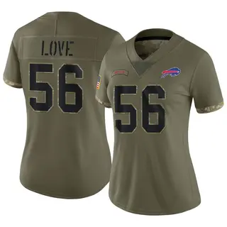 Mike Love Buffalo Bills Women's Limited 2022 Salute To Service Nike Jersey - Olive