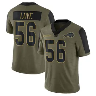 Mike Love Buffalo Bills Youth Limited 2021 Salute To Service Nike Jersey - Olive