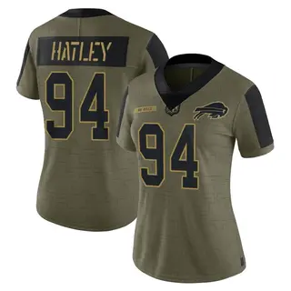 Rickey Hatley Buffalo Bills Women's Limited 2021 Salute To Service Nike Jersey - Olive