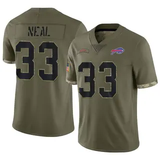 Siran Neal Buffalo Bills Youth Limited 2022 Salute To Service Nike Jersey - Olive