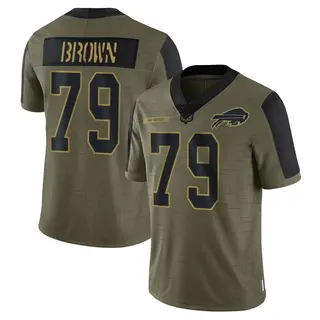 Spencer Brown Buffalo Bills Men's Limited Olive 2021 Salute To Service Nike Jersey - Brown