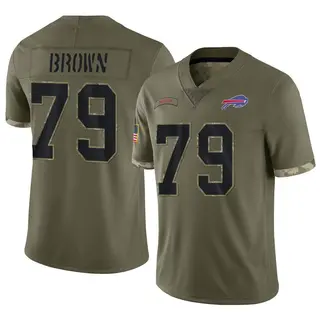 Spencer Brown Buffalo Bills Men's Limited Olive 2022 Salute To Service Nike Jersey - Brown