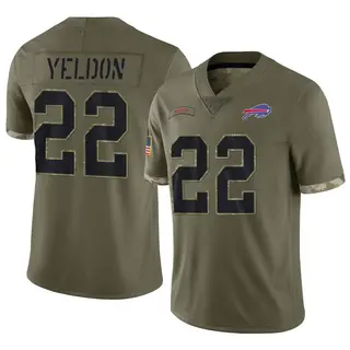 T.J. Yeldon Buffalo Bills Men's Limited 2022 Salute To Service Nike Jersey - Olive