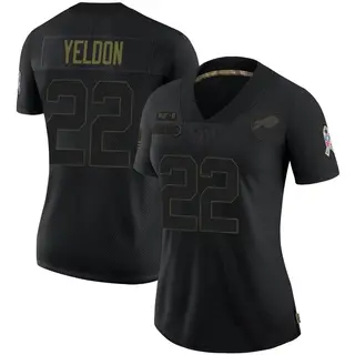 T.J. Yeldon Buffalo Bills Women's Limited 2020 Salute To Service Nike Jersey - Black