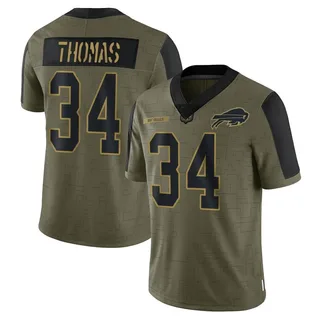 Thurman Thomas Buffalo Bills Men's Limited 2021 Salute To Service Nike Jersey - Olive