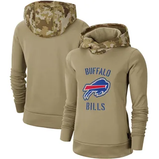 Women's Buffalo Bills Khaki 2019 Salute to Service Therma Pullover Hoodie