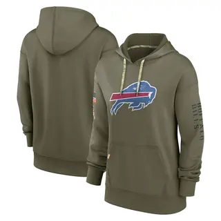 Women's Buffalo Bills Olive 2022 Salute To Service Performance Pullover Hoodie