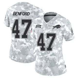 Women's Christian Benford Buffalo Bills Women's Limited Arctic Camo 2024 Salute to Service Nike Jersey
