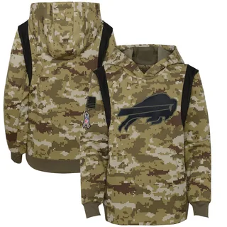 Youth Buffalo Bills Olive 2021 Salute To Service Therma Performance Pullover Hoodie